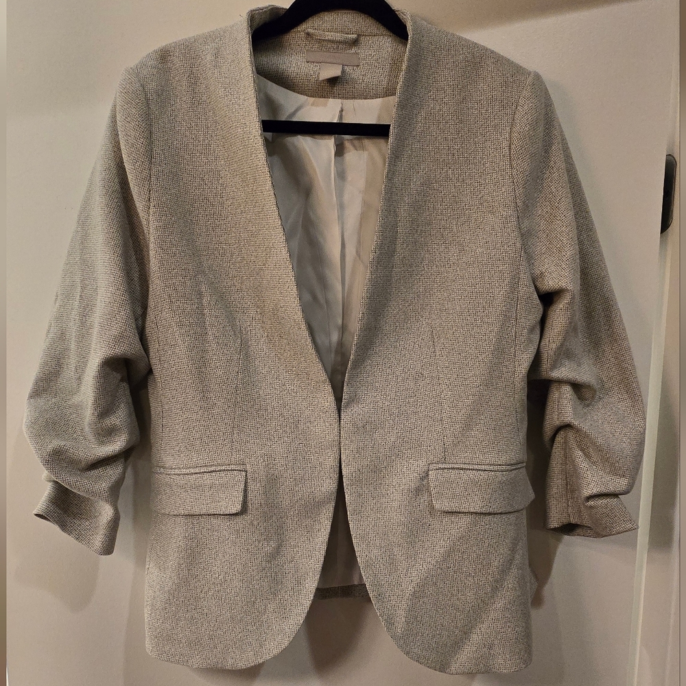 H&M Light Gray Textured Blazer